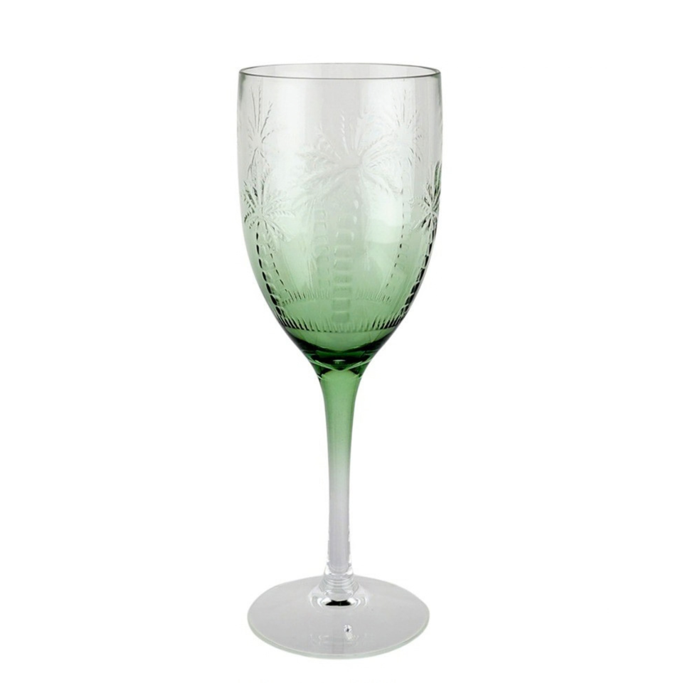 Taça Acrílico Textura Coqueiro Verde 500ml