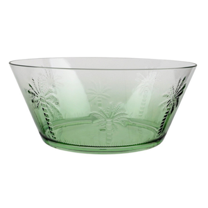 Saladeira Acrílico Textura Coqueiro Verde 25,5x25,5x11cm