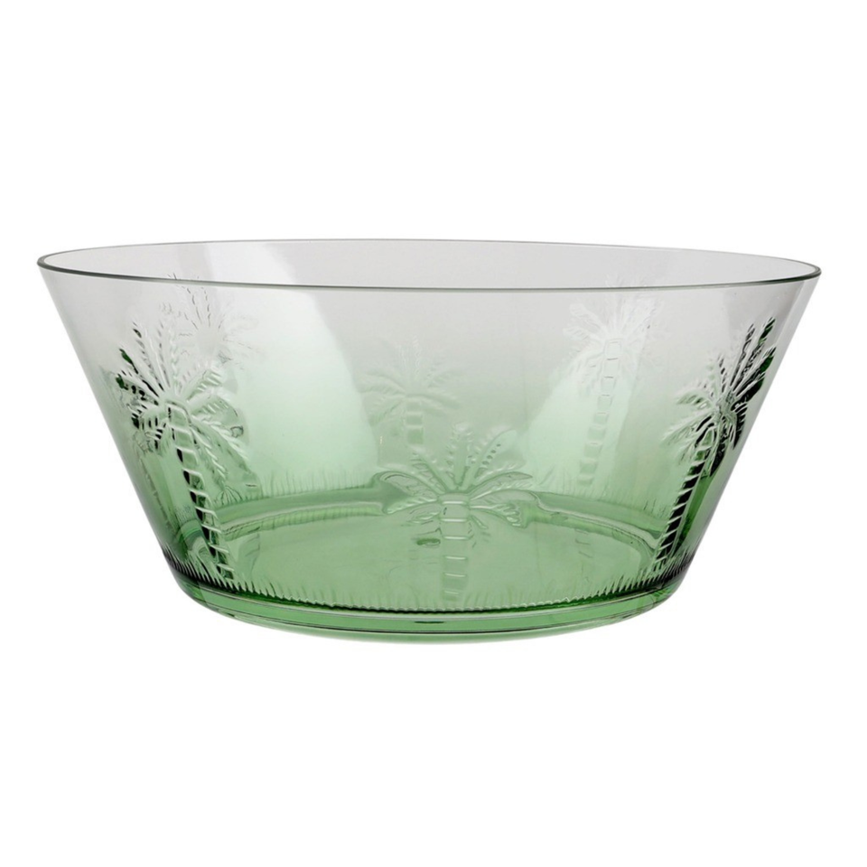 Saladeira Acrílico Textura Coqueiro Verde 25,5x25,5x11cm