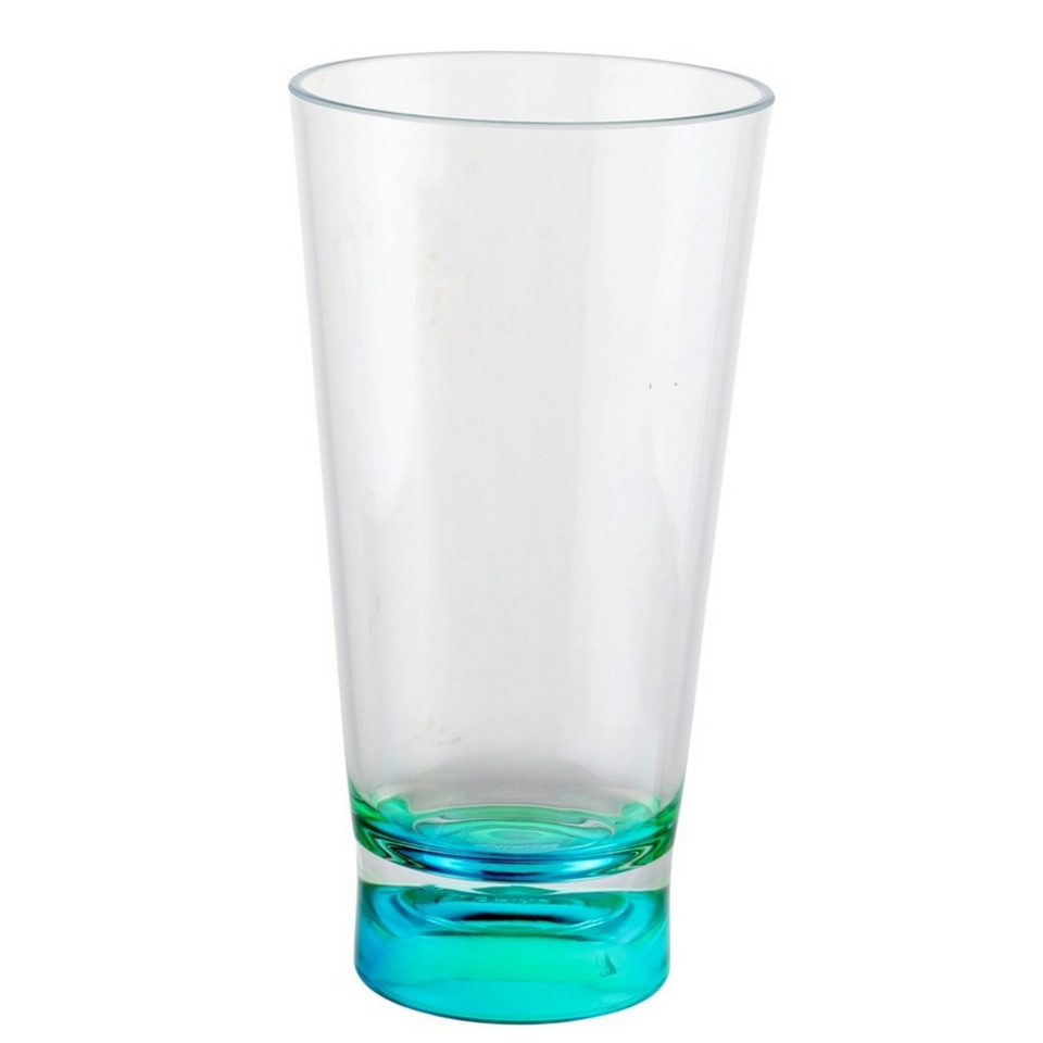 Copo Longo Acrílico Base Multicolor com Bolhas Azul 750ml