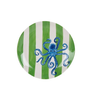 Prato de Sobremesa Melamina Desenho Polvo Verde 22cm