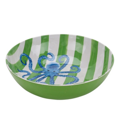 Saladeira Melamina Desenho Polvo Verde 30,2x30,2x9,5cm