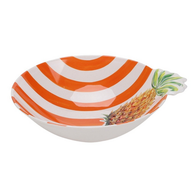 Saladeira Melamina Desenho Abacaxi Laranja 37x32,5x10,8cm
