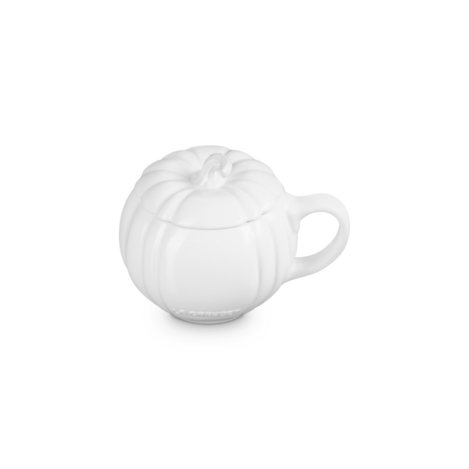 PRÉ-VENDA: Caneca Abóbora Cerâmica Branca 400ml Le Creuset