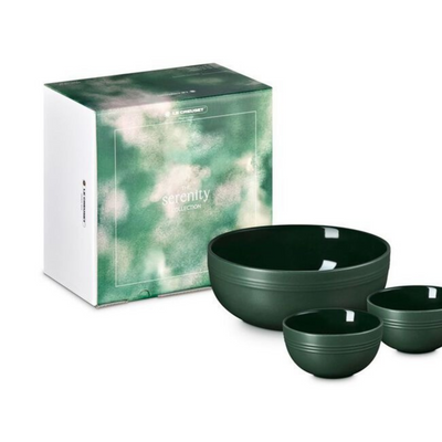 PRÉ-VENDA: Kit 3 Bowls Redondos Cerâmica Sphere Serenity Foret Le Creuset