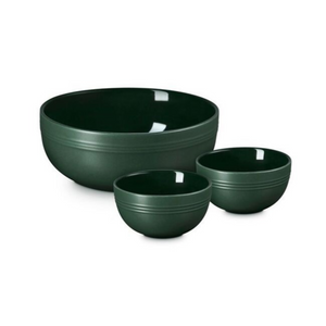 PRÉ-VENDA: Kit 3 Bowls Redondos Cerâmica Sphere Serenity Foret Le Creuset
