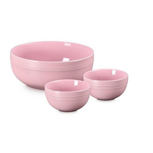PRÉ-VENDA: Kit 3 Bowls Redondos Cerâmica Sphere Serenity Sugar Pink Le Creuset