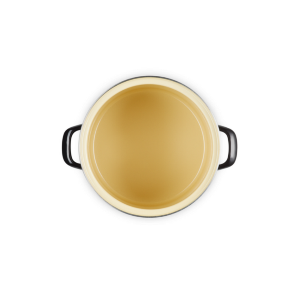 PRÉ-VENDA: Stockpot Morcego Aço Esmaltado Black Onyx com Tampa Vidro e Pegador Inox 7,6L 22cm Le Creuset