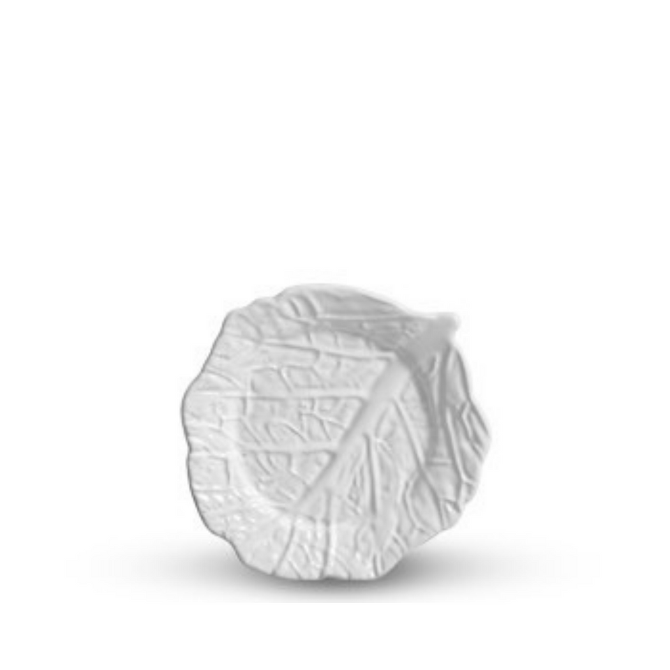 Jogo 6 Pratos para Pão Cerâmica Couve Branco 16,5x15,5cm Scalla