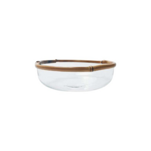 Saladeira Pequena de Vidro com Bambu Rajado