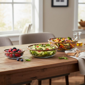 Saladeira Média de Vidro com Bambu Rajado