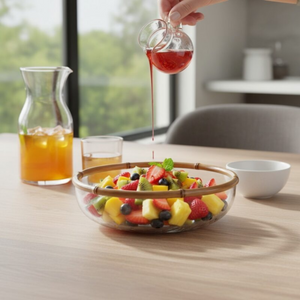Saladeira Média de Vidro com Bambu Rajado