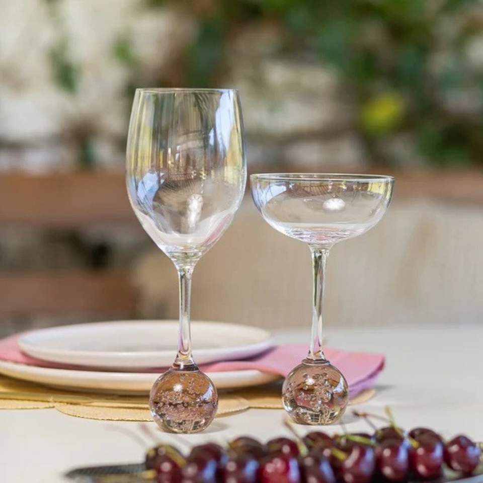 Jogo 6 Taças para Vinho / Água base Esfera Areia Vitrum 445ml