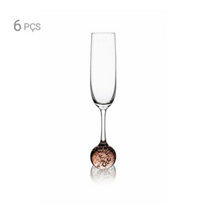 Jogo 6 Taças para Champanhe base Esfera Areia Vitrum 235ml