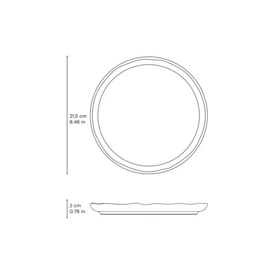 Jogo 6 Pratos de Sobremesa Stoneware Bio Croco 21,5cm Porto Brasil