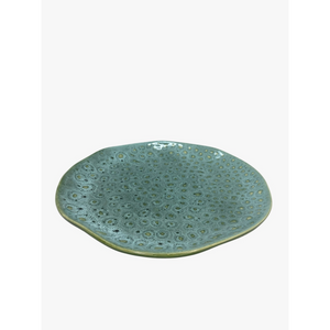 Prato Raso Cerâmica Requinte Organico 27,5cm Verde Água