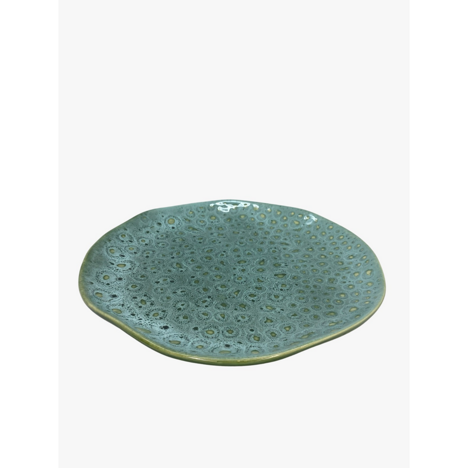 Prato Raso Cerâmica Requinte Organico 27,5cm Verde Água