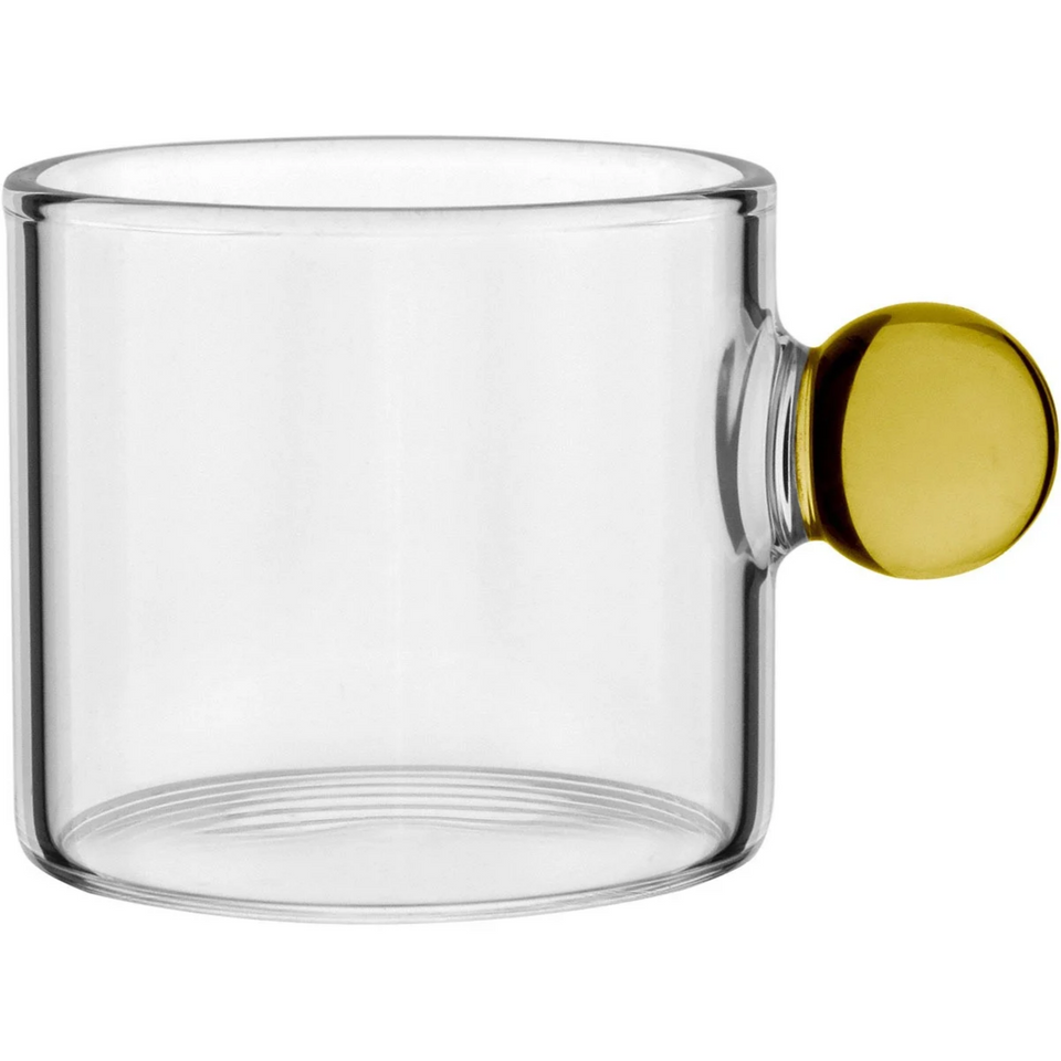 Jogo de 6 Xícaras de Café Vidro Linha Sintonia Colorido 100ml