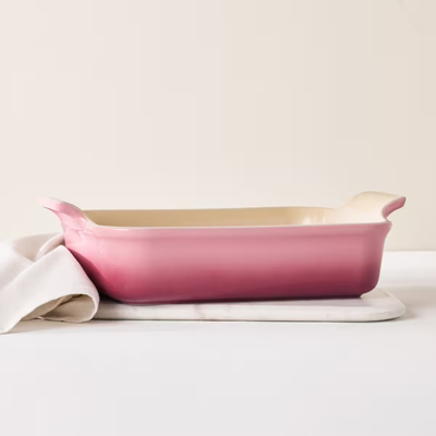 Travessa Retangular Cerâmica Heritage Rose Quartz 26cm Le Creuset