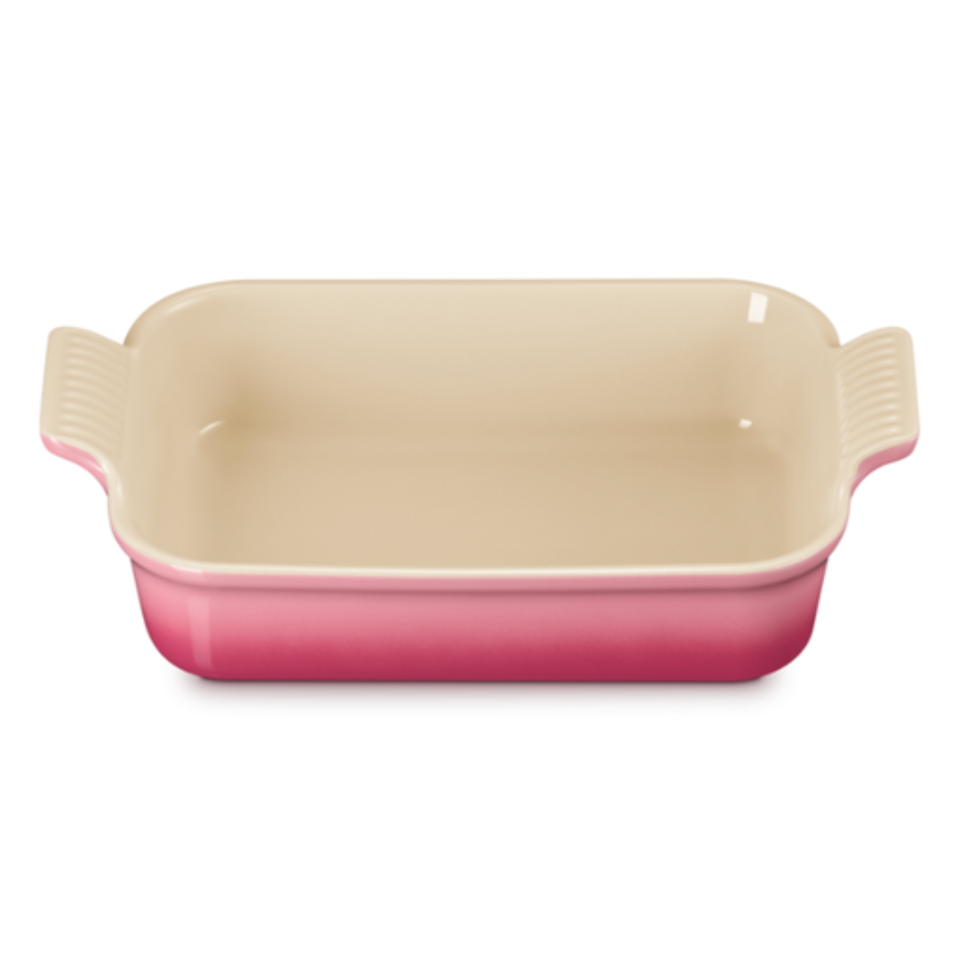 Travessa Retangular Cerâmica Heritage Rose Quartz 26cm Le Creuset