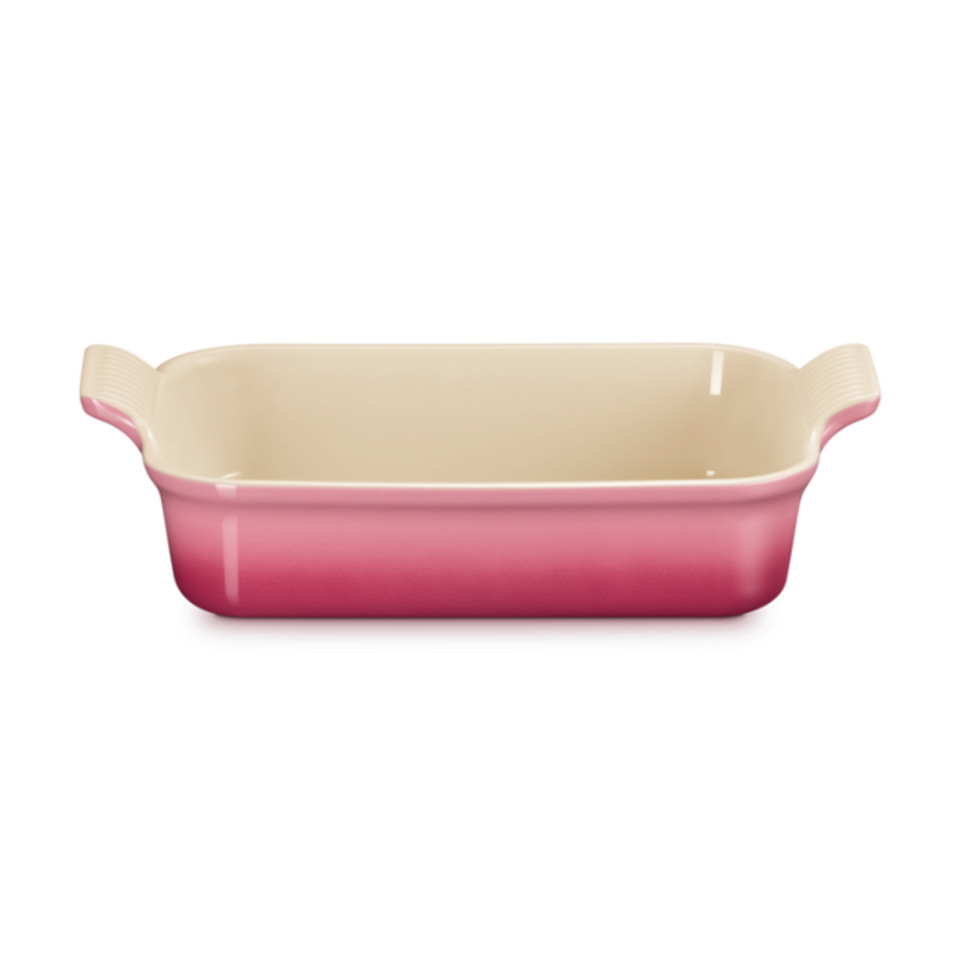 Travessa Retangular Cerâmica Heritage Rose Quartz 26cm Le Creuset