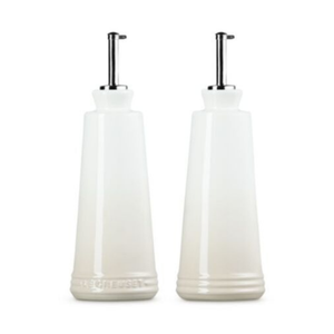 Kit com Porta Azeite e Vinagre Cerâmica Meringue 300ml Le Creuset