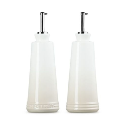 Kit com Porta Azeite e Vinagre Cerâmica Meringue 300ml Le Creuset
