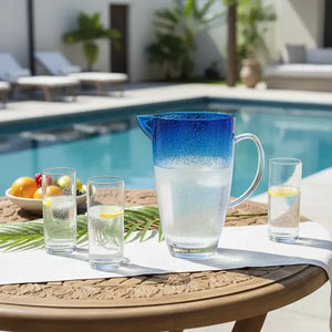 Jarra Acrílico Bolhas Topo Degradê Azul 2,5L