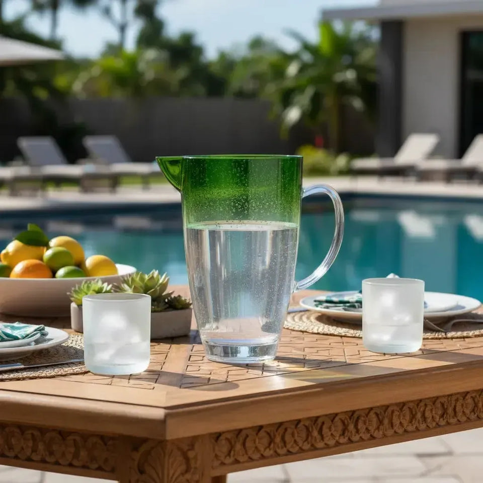 Jarra Acrílico Bolhas Topo Degradê Verde 2,5L