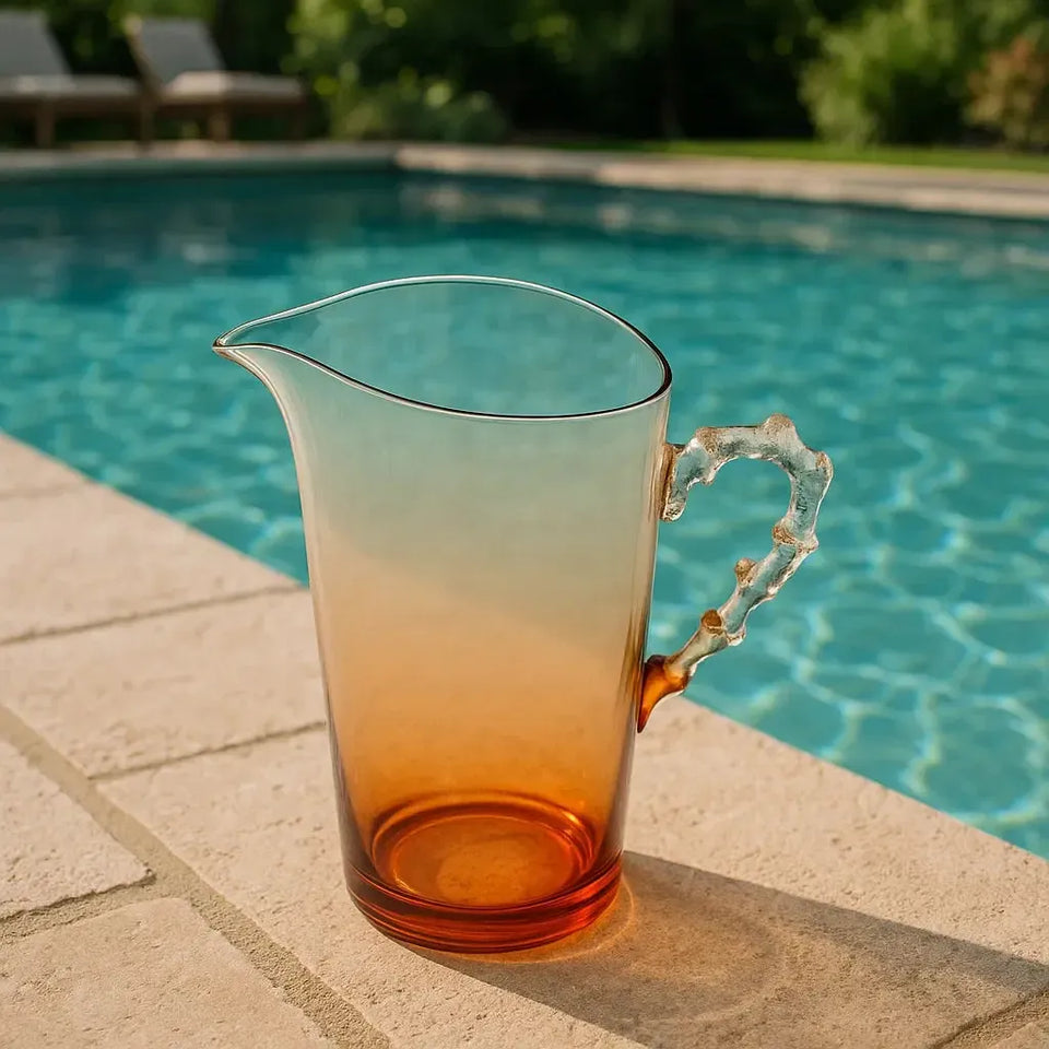 Jarra Acrílico Detalhes Coral Laranja 2,3L