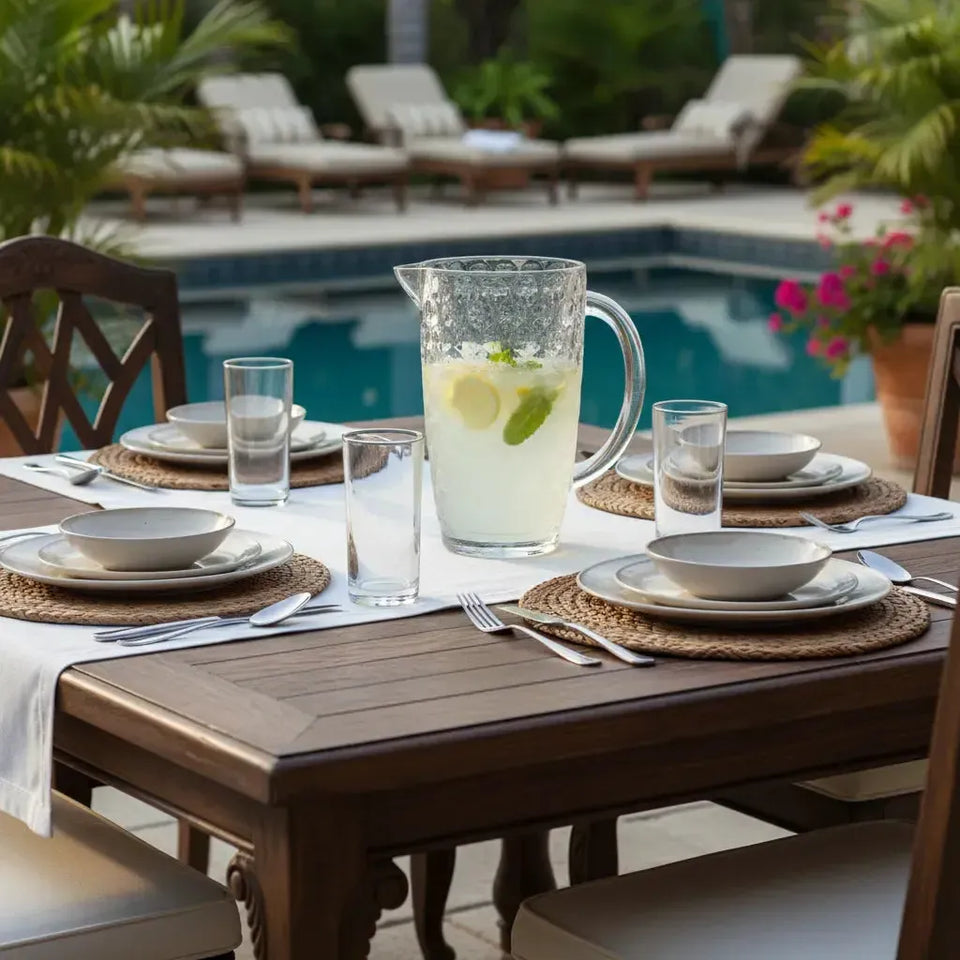 Jarra Acrílico Lapidado Círculos Transparente 2,5L