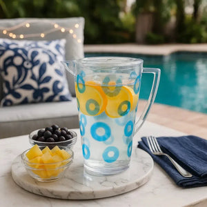 Jarra Acrílico Textura Círculos Azul 2,4L