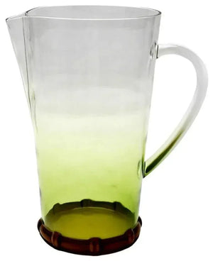 Jarra Acrilico Verde com base Detalhe Formato Bambu 2,2L