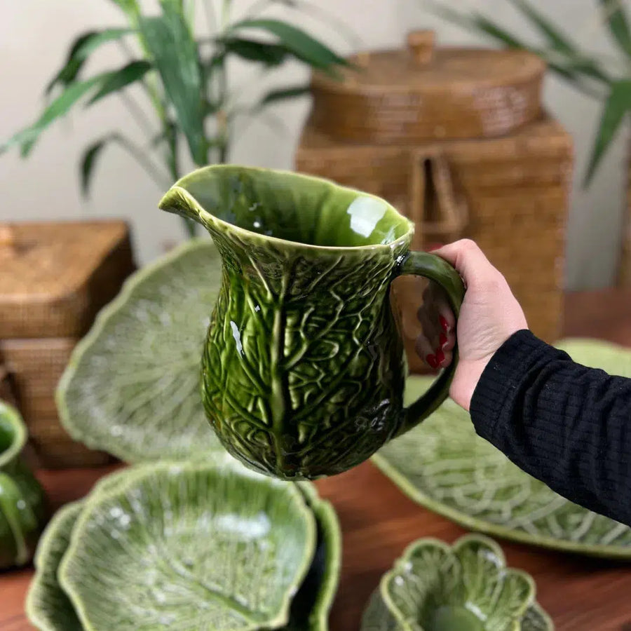 Jarra Cerâmica Couve Verde Cobre 1,7L Scalla