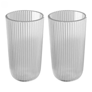 Jogo 2 Copos Altos Vidro Cristalino Lines 430ml