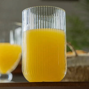 Jogo 2 Copos Altos Vidro Cristalino Lines 430ml