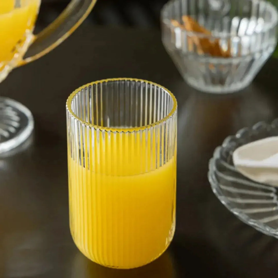 Jogo 2 Copos Altos Vidro Cristalino Lines 430ml