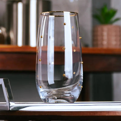 Jogo 2 Copos Altos Vidro Dots 300ml