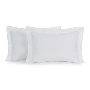 Jogo 2 Fronhas Fiesole 200 Fios Cetim 100% Algodão Branco Trussardi