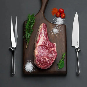 Jogo 2 Peças Faca e Garfo Trinchante para Churrasco Cassino Inox Riva