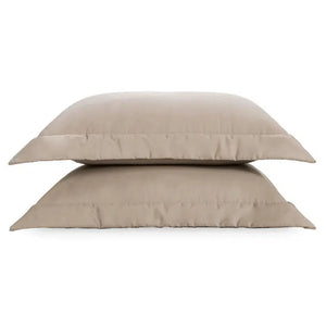 Jogo 2 Porta Travesseiros Dianna 300 Fios Cetim 100% Algodão Egípcio Nocciola 50x70cm Trussardi