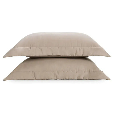 Jogo 2 Porta Travesseiros Dianna 300 Fios Cetim 100% Algodão Egípcio Nocciola 50x70cm Trussardi