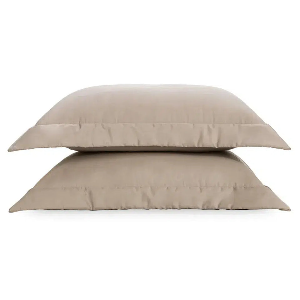 Jogo 2 Porta Travesseiros Dianna 300 Fios Cetim 100% Algodão Egípcio Nocciola 50x70cm Trussardi