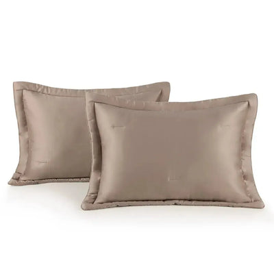 Jogo 2 Super Porta Travesseiros Dante 300 Fios Cetim 100% Algodão Egípcio Nocciola 50x90cm Trussardi