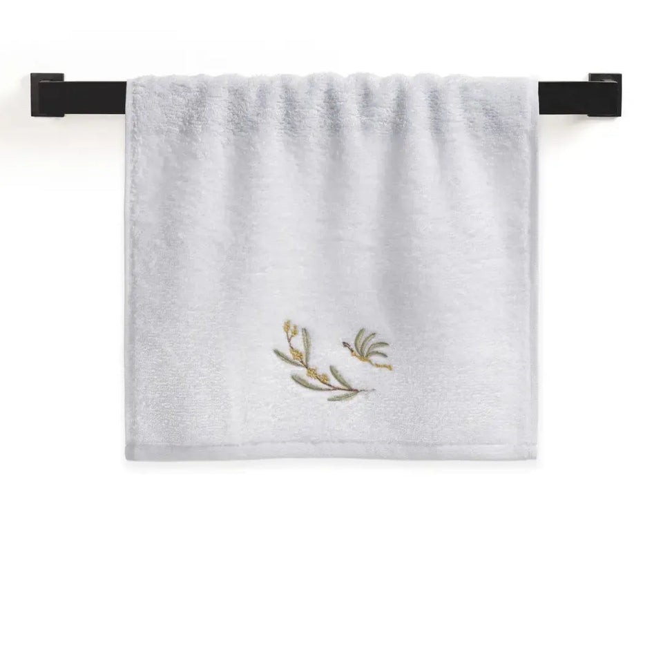 Jogo 2 Toalhas Lavabo Mimosa Branco Trussardi