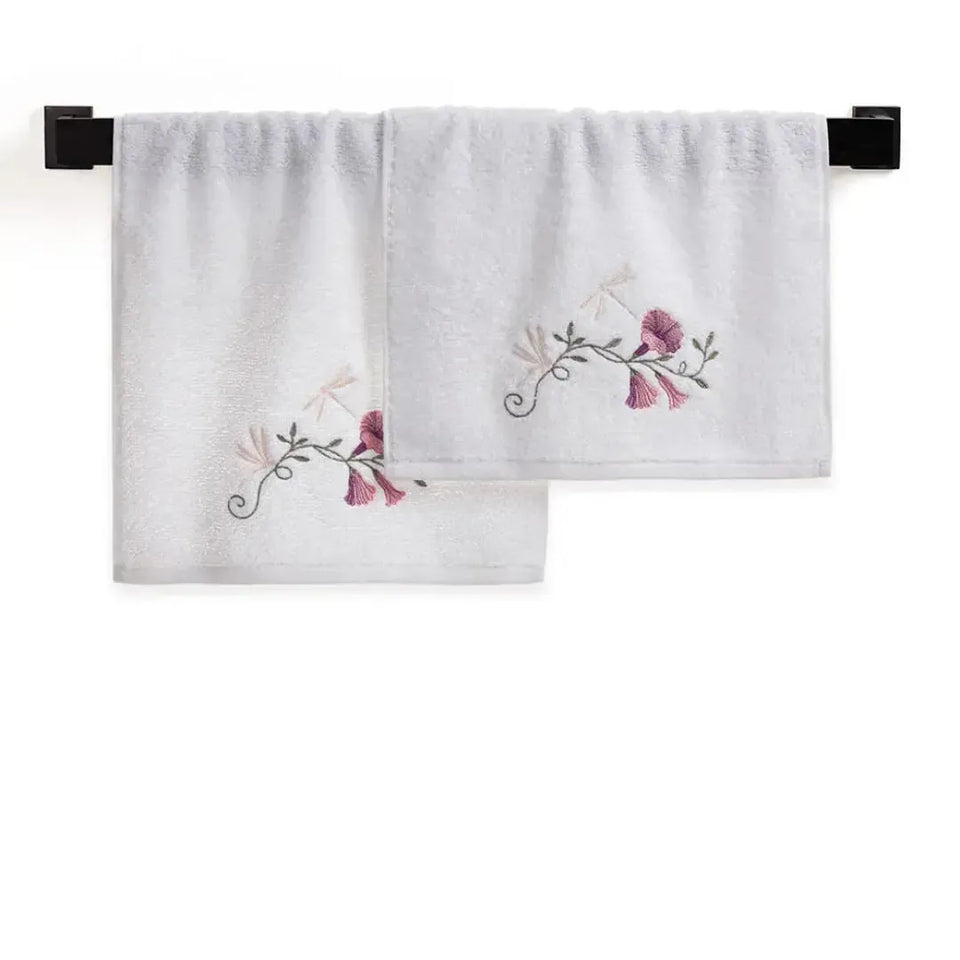 Jogo 2 Toalhas Lavabo Petunia Branco Trussardi