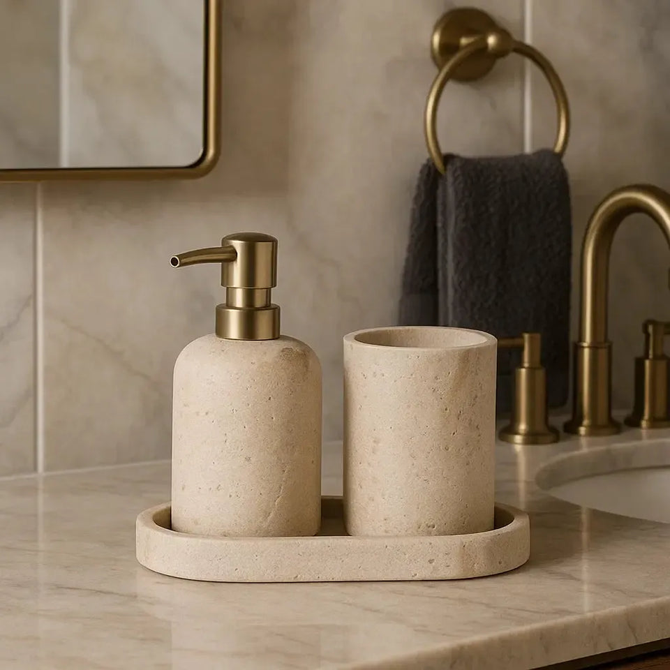 Jogo 3 Peças para Banheiro Bege Mart