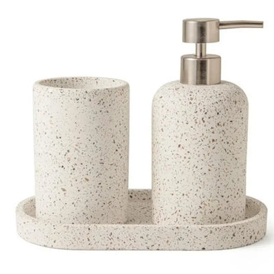 Jogo 3 Peças para Banheiro em Cimento Off White Mart