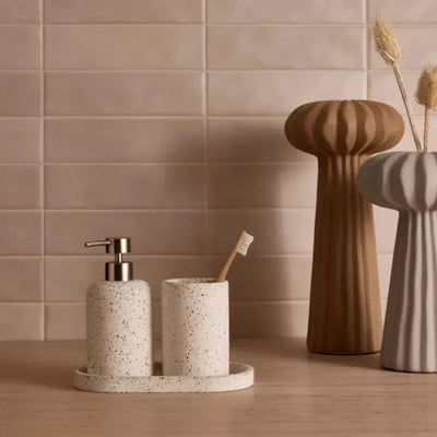 Jogo 3 Peças para Banheiro em Cimento Off White Mart