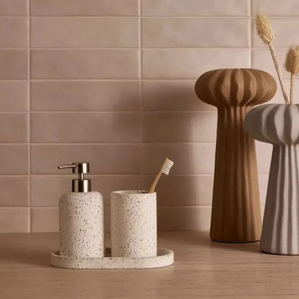 Jogo 3 Peças para Banheiro em Cimento Off White Mart